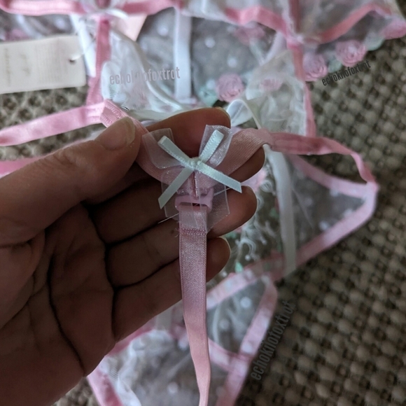 For Love and Lemons Pointelle Rose Teddy Bodysuit - Picture 4 of 5